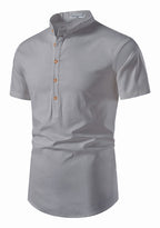 BLUE ROBED men's Half Sleeve Casual Cotton Kurta Office Wear in Grey view 25