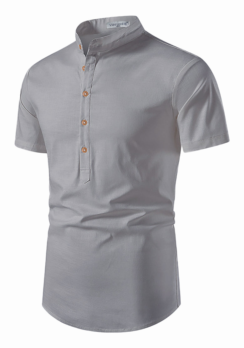 BLUE ROBED men's Half Sleeve Casual Cotton Kurta Office Wear in Grey view 25