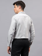 Men's Full Sleeve Spread Collar Premium Casual Shirt for Men in Black by BLUE ROBED, front view