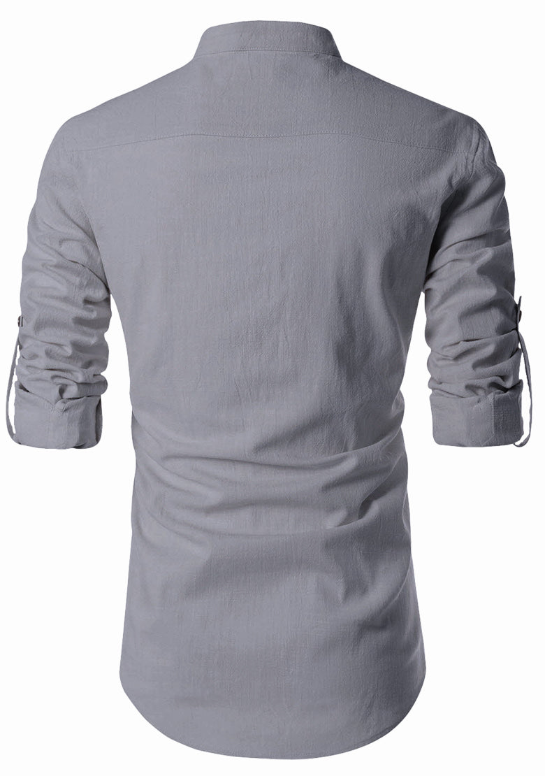 BLUE ROBED men's Casual ZIP Style Full Sleeve Kurta in Grey view 25