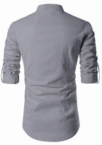 BLUE ROBED men's Casual ZIP Style Full Sleeve Kurta in Grey view 25