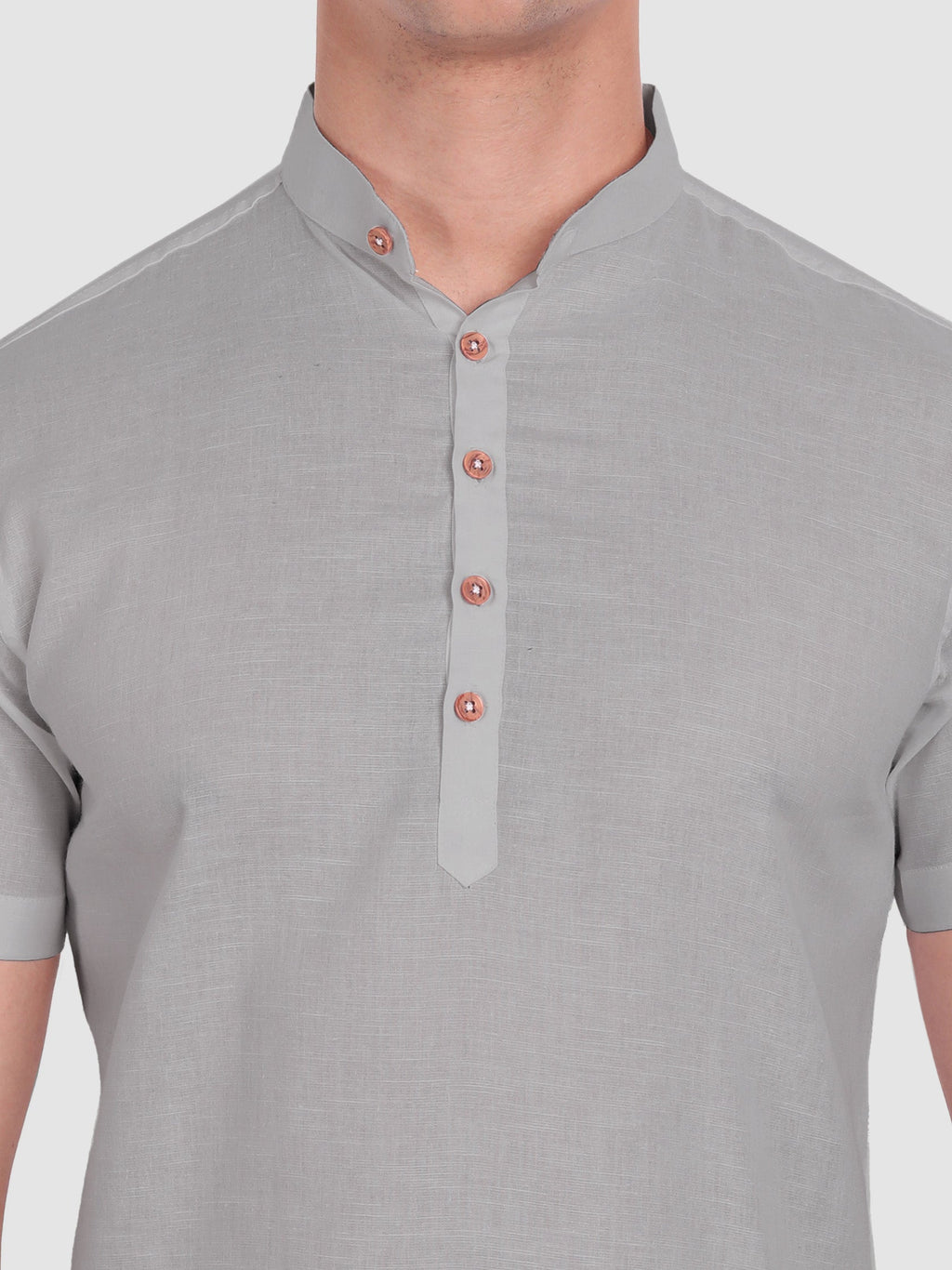 BLUE ROBED men's Half Sleeve Casual Cotton Kurta Daily Wear in Grey view 29
