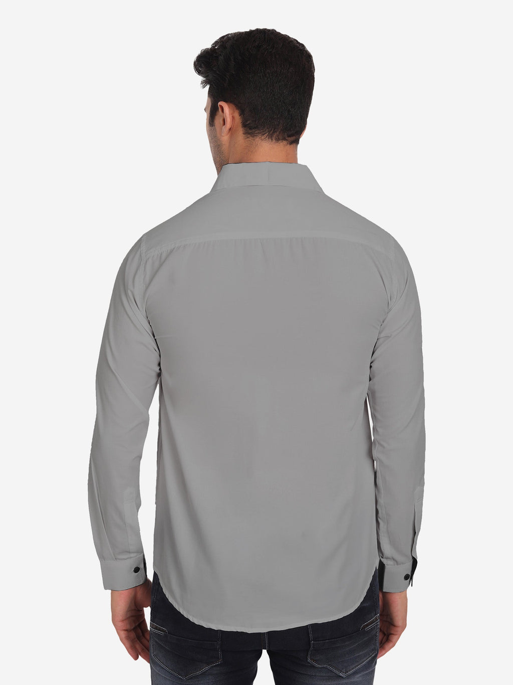 Men's Casual Full Sleeve XMan Shirt in White by BLUE ROBED, side view