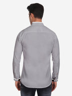 Men's Casual Shirt Full Sleeve Oxford Design Shirt in Black by BLUE ROBED, side view
