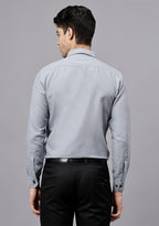 Men's Cotton Blend Slim Fit Formal Shirt in Beige by BLUE ROBED, back view
