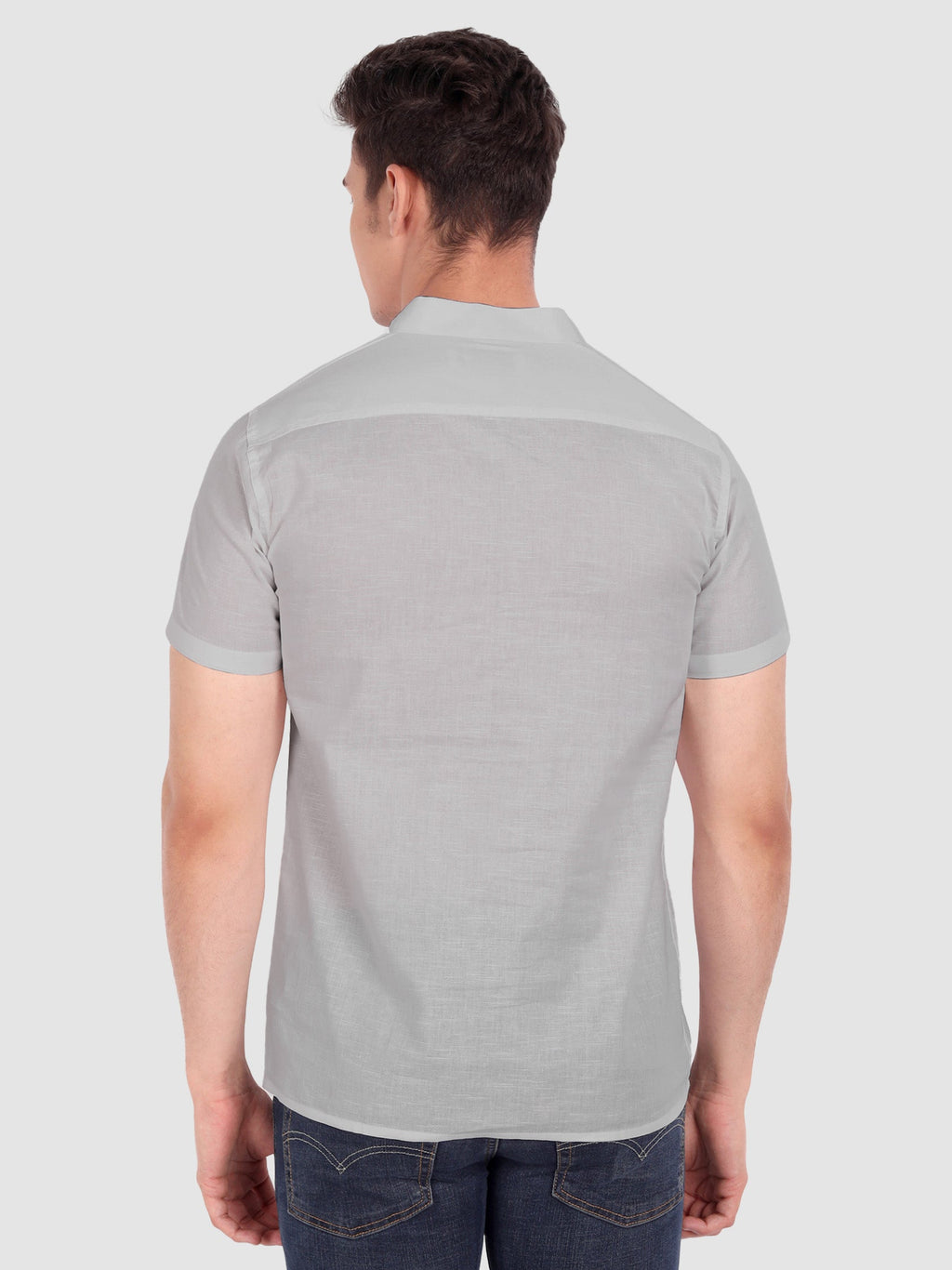 BLUE ROBED men's Half Sleeve Casual Cotton Kurta Daily Wear in Grey view 30