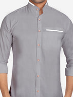 Men's Casual Shirt Full Sleeve Oxford Design Shirt in Black by BLUE ROBED, back view