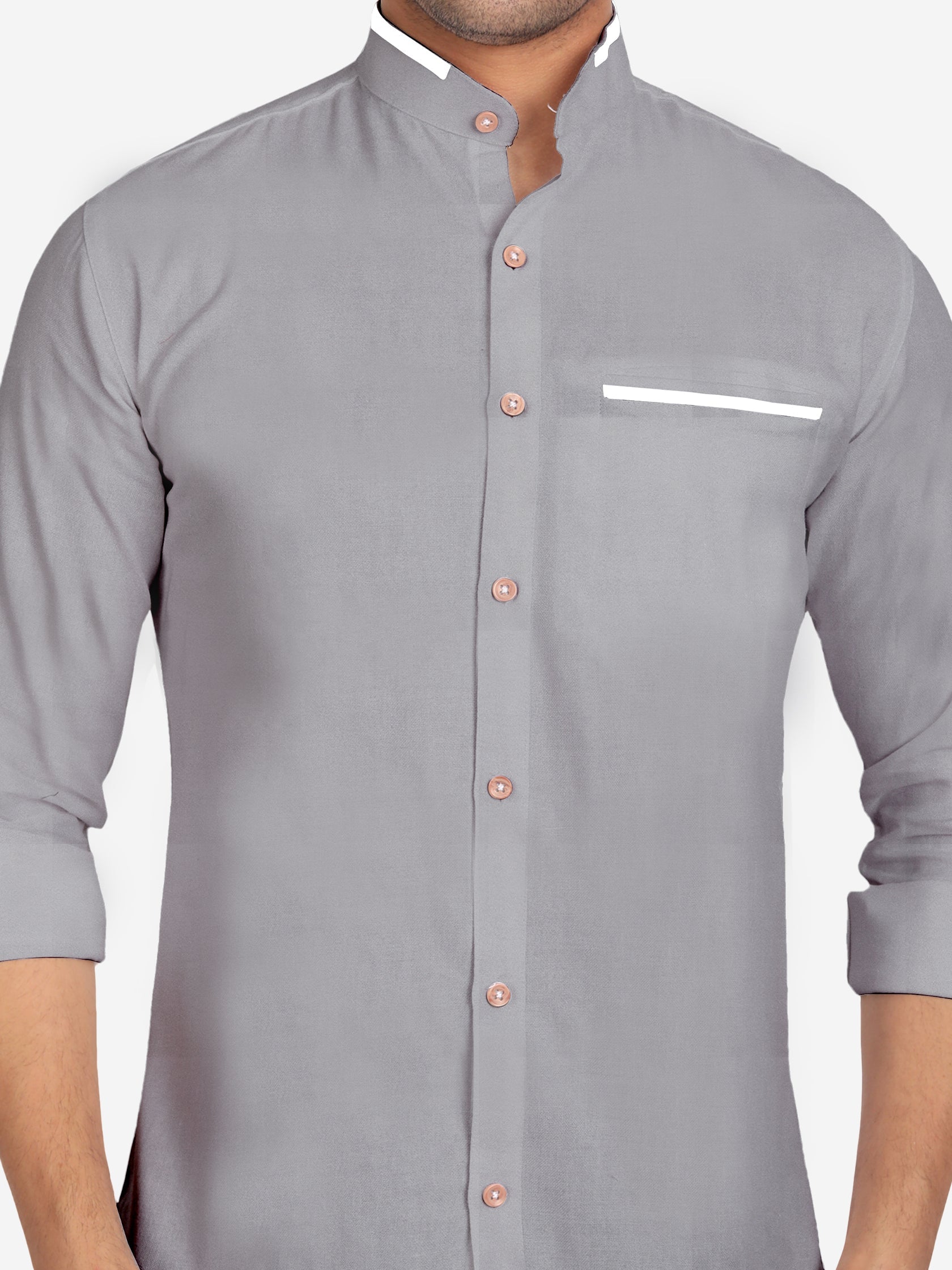 Men's Casual Shirt Full Sleeve Oxford Design Shirt in Black by BLUE ROBED, back view