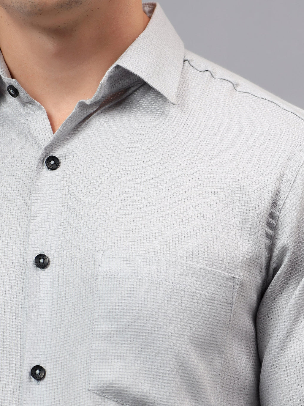 Men's Full Sleeve Spread Collar Premium Casual Shirt for Men in Black by BLUE ROBED, back view