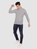 BLUE ROBED men's Casual Slim Fit Full Sleeve Cotton Kurta in Grey view 82