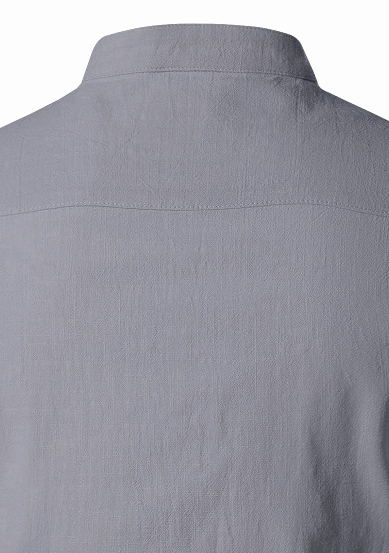 BLUE ROBED men's Casual ZIP Style Full Sleeve Kurta in Grey view 28