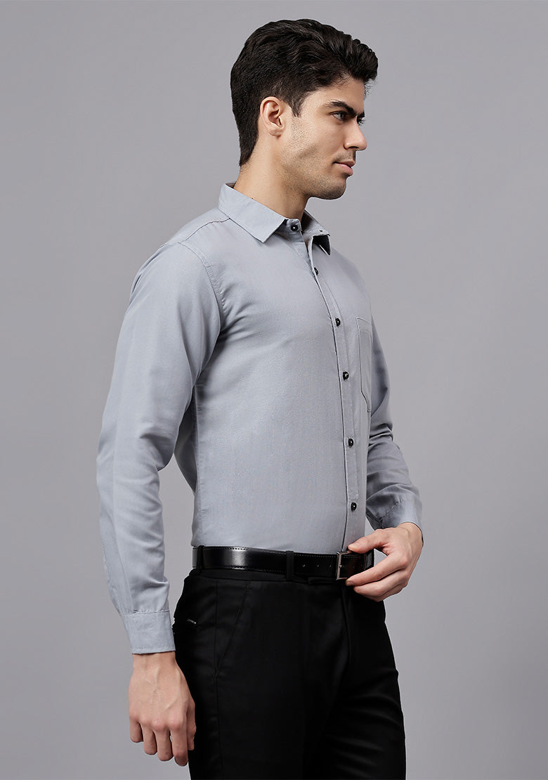 Men's Cotton Blend Slim Fit Formal Shirt in Beige by BLUE ROBED, fabric detail
