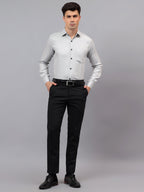 Men's Full Sleeve Spread Collar Premium Casual Shirt for Men in Black by BLUE ROBED, fit view