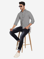 Men's Casual Full Sleeve XMan Shirt in White by BLUE ROBED, fit view