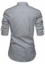 BLUE ROBED men's Casual Slim Fit Full Sleeve Kurta in Grey view 23