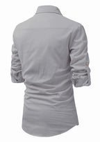 BLUE ROBED men's Full Sleeve Casual Cotton Kurta in Grey view 34