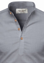 BLUE ROBED men's Casual Slim Fit Full Sleeve Kurta in Grey view 25