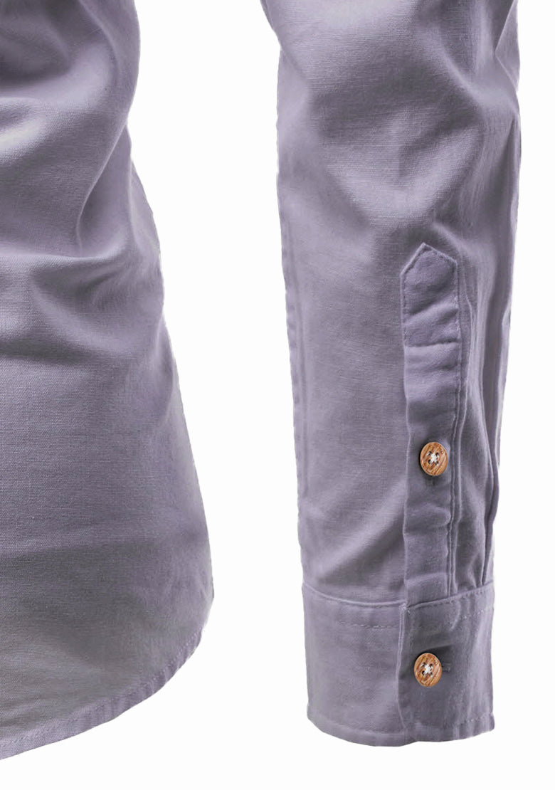 BLUE ROBED men's Casual Slim Fit Full Sleeve Double Pocket Cotton Kurta in Grey view 40