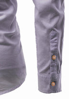 BLUE ROBED men's Casual Slim Fit Full Sleeve Double Pocket Cotton Kurta in Grey view 40