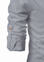 BLUE ROBED men's Casual Slim Fit Full Sleeve Kurta in Grey view 26