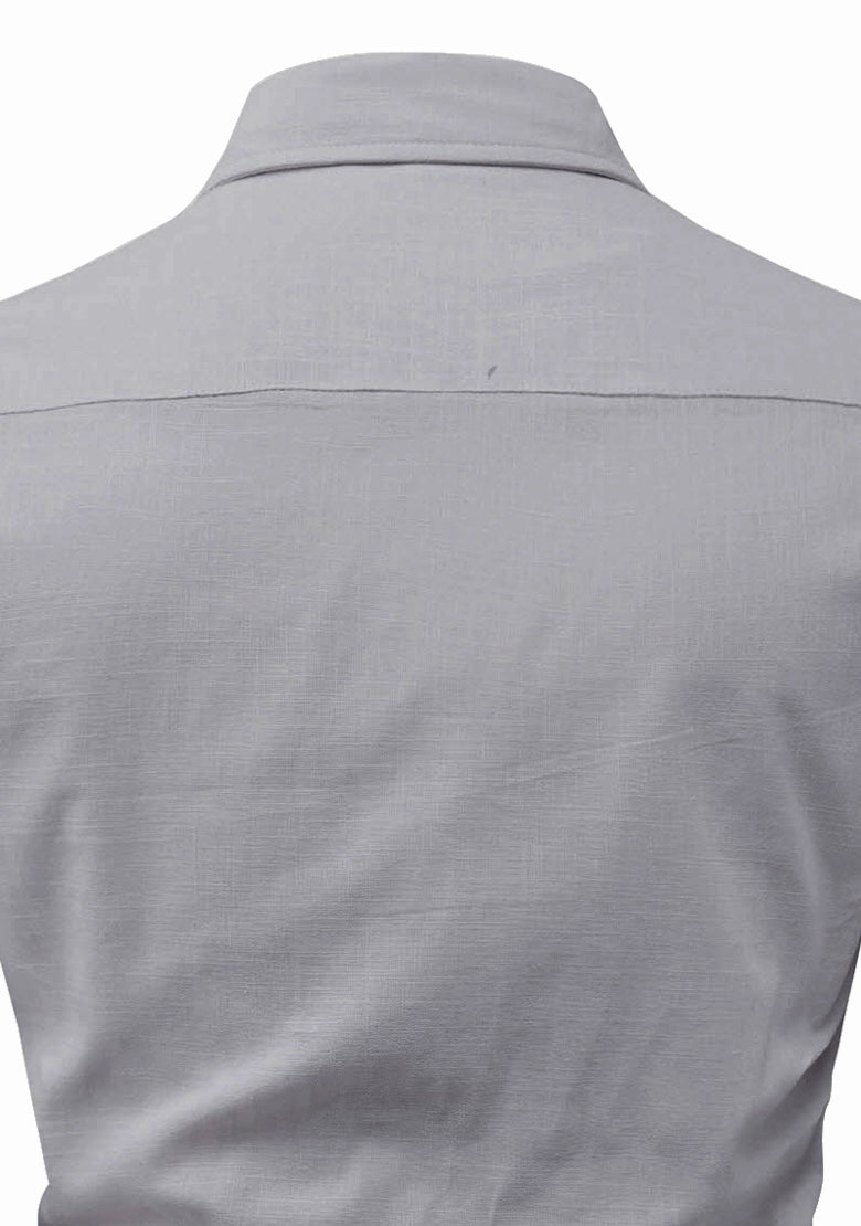BLUE ROBED men's Full Sleeve Casual Cotton Kurta in Grey view 39