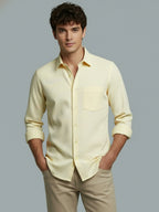 Men's Full Sleeve Spread Collar Premium Casual Shirt for Men Daily Wear in Black by BLUE ROBED, side view