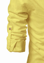 BLUE ROBED men's Casual Slim Fit Full Sleeve Kurta in Lemon view 127