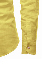 BLUE ROBED men's Casual Slim Fit Full Sleeve Kurta in Lemon view 128