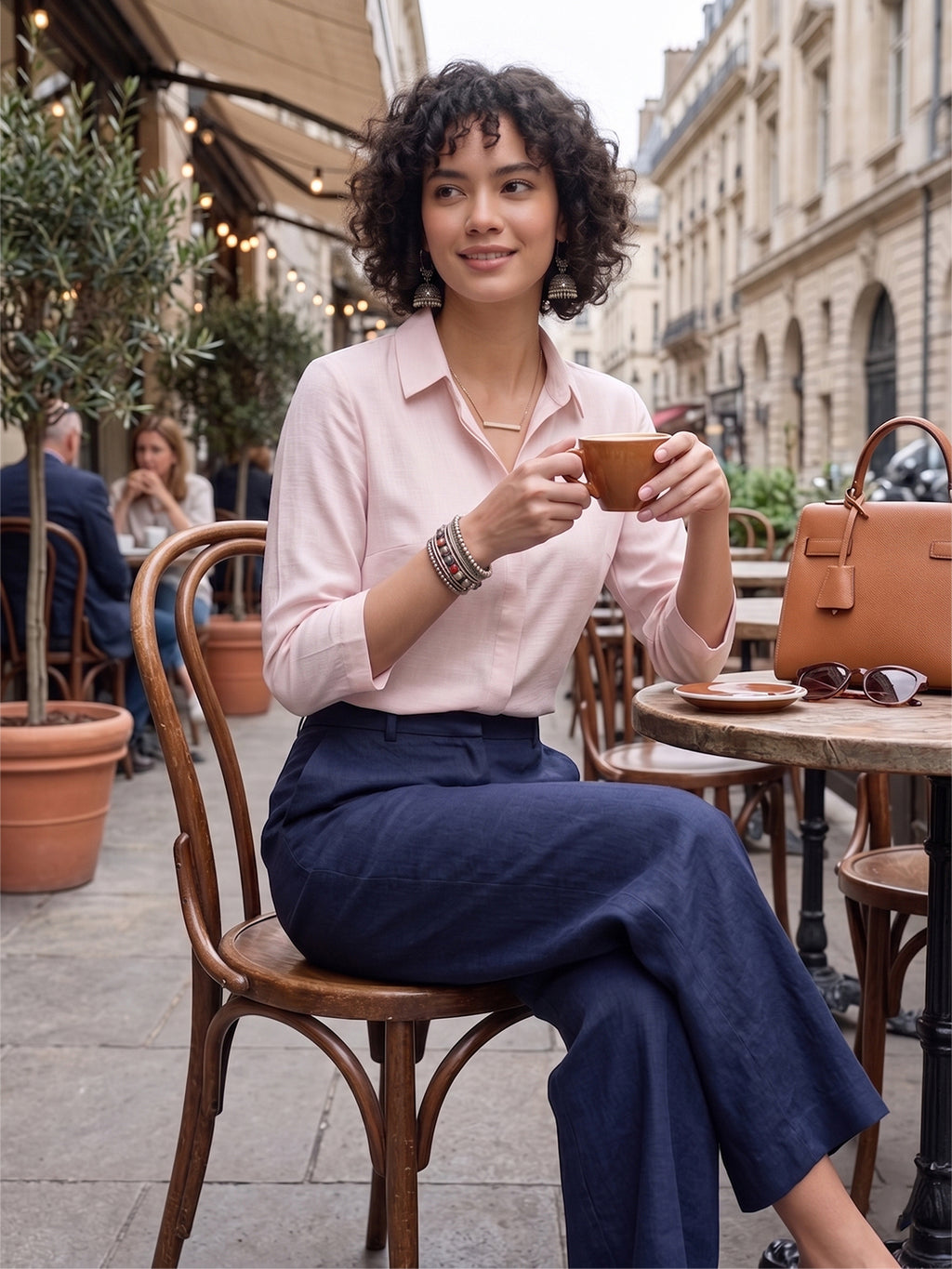 Women’s Solid Pink Casual Office Shirt – Viscose Rayon Fabric | 3/4th Sleeves