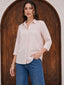 Women’s Solid Pink Casual Office Shirt – Viscose Rayon Fabric | 3/4th Sleeves