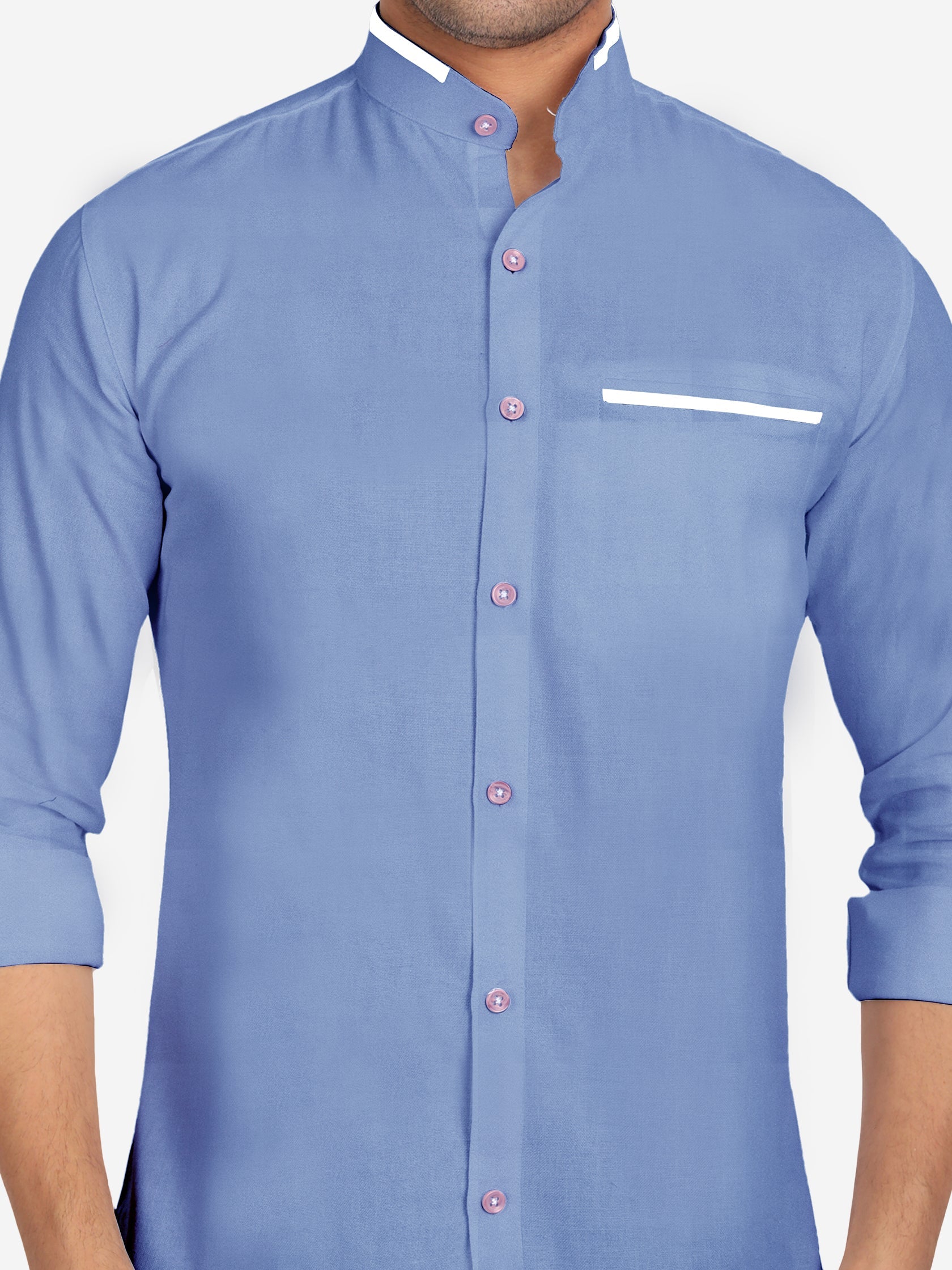 Men's Casual Shirt Full Sleeve Oxford Design Shirt in Black by BLUE ROBED, side view