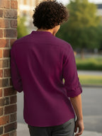 BLUE ROBED Full Sleeve Kurta for men Daily Wear in Magenta view 60