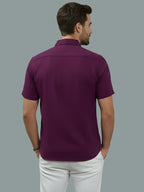 Half Sleeve Spread Collar Cotton Slim Shirt for Men and Boys in Shirt For Men And Yellow by BLUE ROBED, detail view
