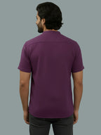 Half Sleeve Chinese Collar Cotton Slim Shirt for Men and Boys in Shirt For Men And White by BLUE ROBED, side view