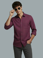 Men's Full Sleeve Spread Collar Premium Casual Shirt for Men Daily Wear in Black by BLUE ROBED, fabric detail