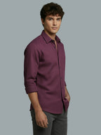 Men's Full Sleeve Spread Collar Premium Casual Shirt for Men Daily Wear in Black by BLUE ROBED, front view