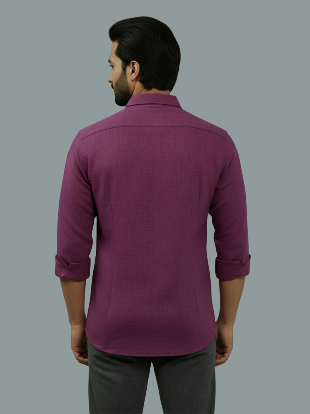 Full Sleeve Spread Collar Cotton Slim Shirt for Men and Boys in Shirt For Men And Green by BLUE ROBED, fit view