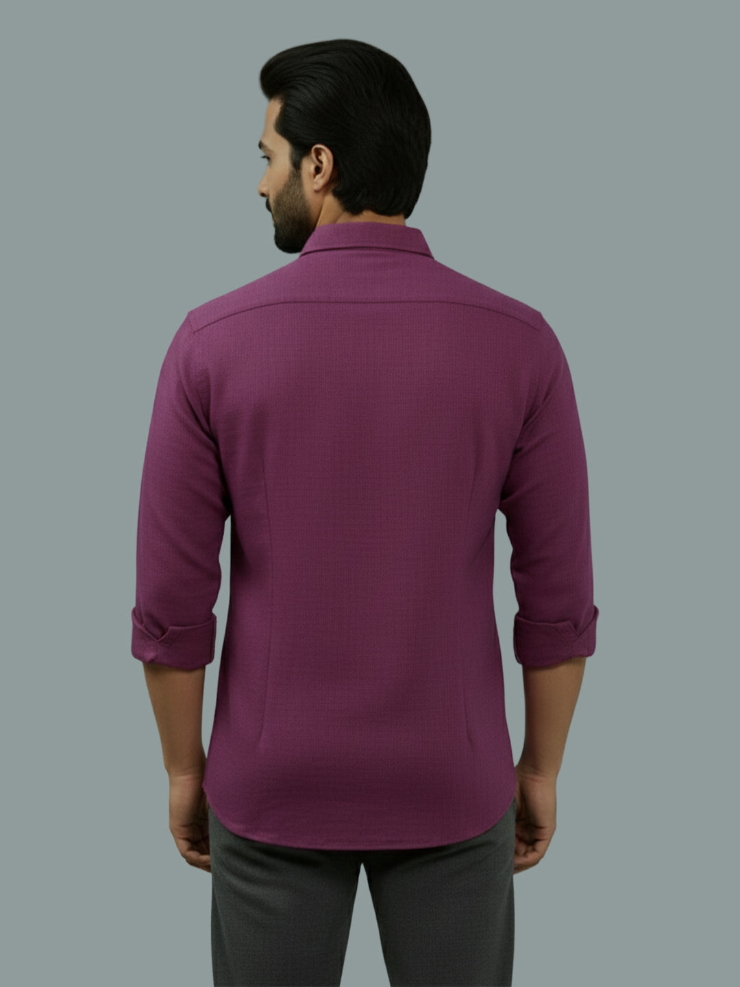 Full Sleeve Spread Collar Cotton Slim Shirt for Men and Boys in Shirt For Men And Green by BLUE ROBED, fit view