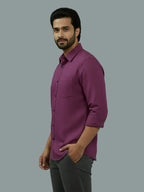 Full Sleeve Spread Collar Cotton Slim Shirt for Men and Boys in Shirt For Men And Green by BLUE ROBED, fabric detail