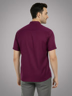 BLUE ROBED Half Sleeve Kurta for men in Magenta view 52
