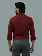 Full Sleeve Spread Collar Cotton Slim Shirt for Men and Boys in Shirt For Men And Green by BLUE ROBED, side view