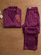 Women’s Magenta Linen Lounge Co-ord Set | Relaxed Fit Nightwear & Casual Wear