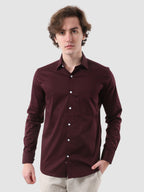 Men's Formal Full Sleeve Plain Shirt in White by BLUE ROBED, detail view
