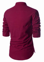 BLUE ROBED men's Casual ZIP Style Full Sleeve Kurta in Maroon view 30