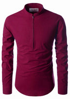 BLUE ROBED men's Casual ZIP Style Full Sleeve Kurta in Maroon view 31