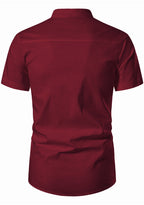 BLUE ROBED men's Half Sleeve Casual Cotton Kurta Office Wear in Maroon view 30