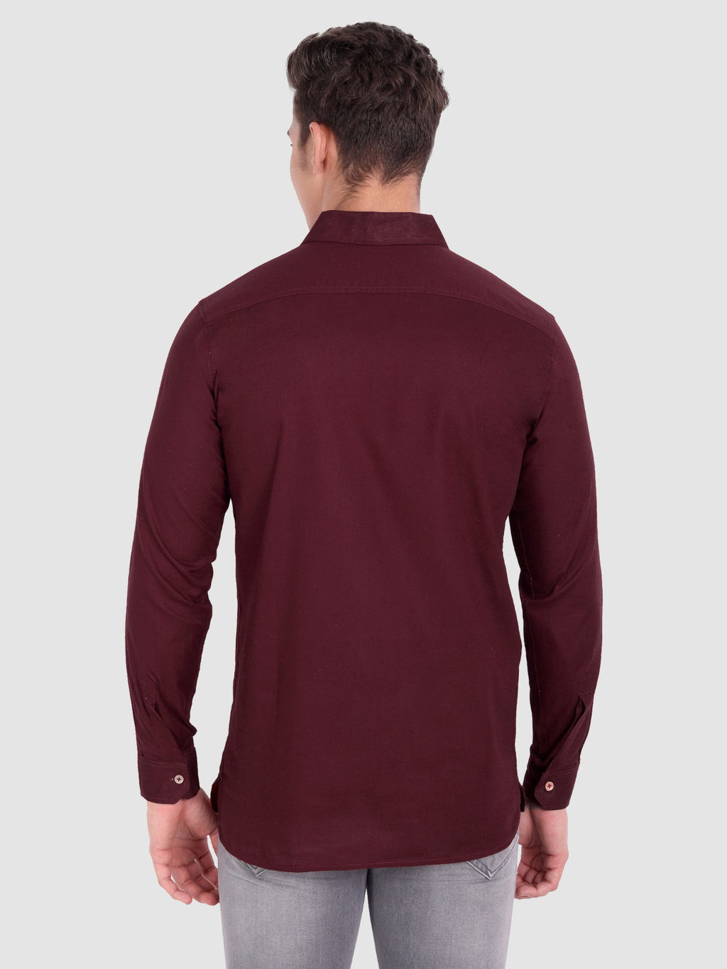 BLUE ROBED men's Full Sleeve Casual Cotton Kurta in Maroon view 33