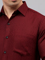 Men's Full Sleeve Spread Collar Premium Casual Shirt for Men in Black by BLUE ROBED, detail view