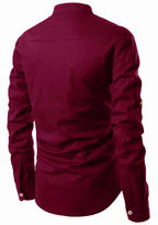 BLUE ROBED men's Casual Slim Fit Full Sleeve Kurta in Maroon view 32