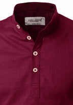 BLUE ROBED men's Casual Slim Fit Full Sleeve Kurta in Maroon view 33